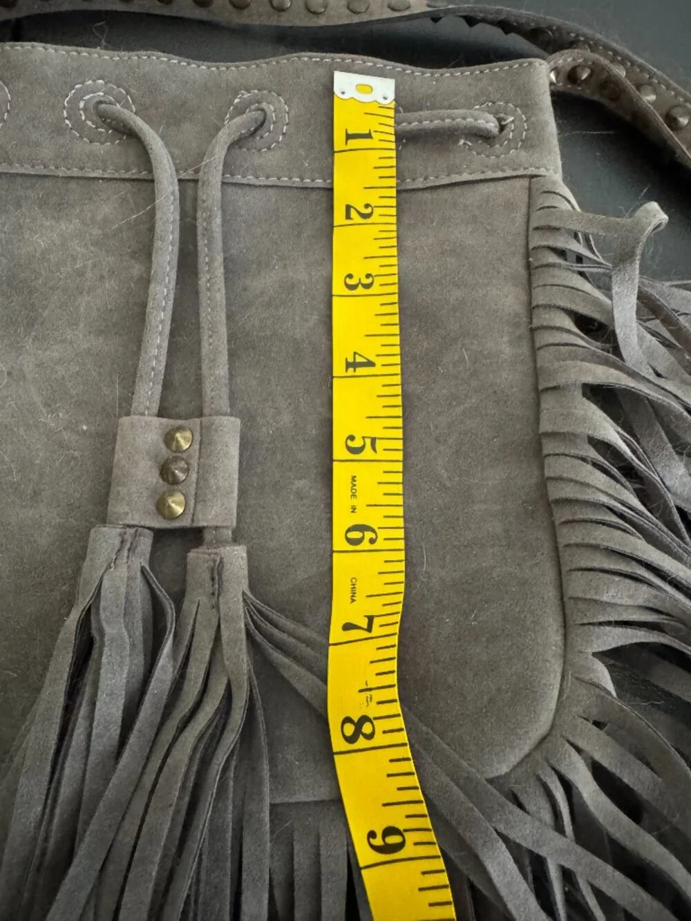 Gray Fringe Crossbody Bag Boho Western Shoulder Purse Festival Style